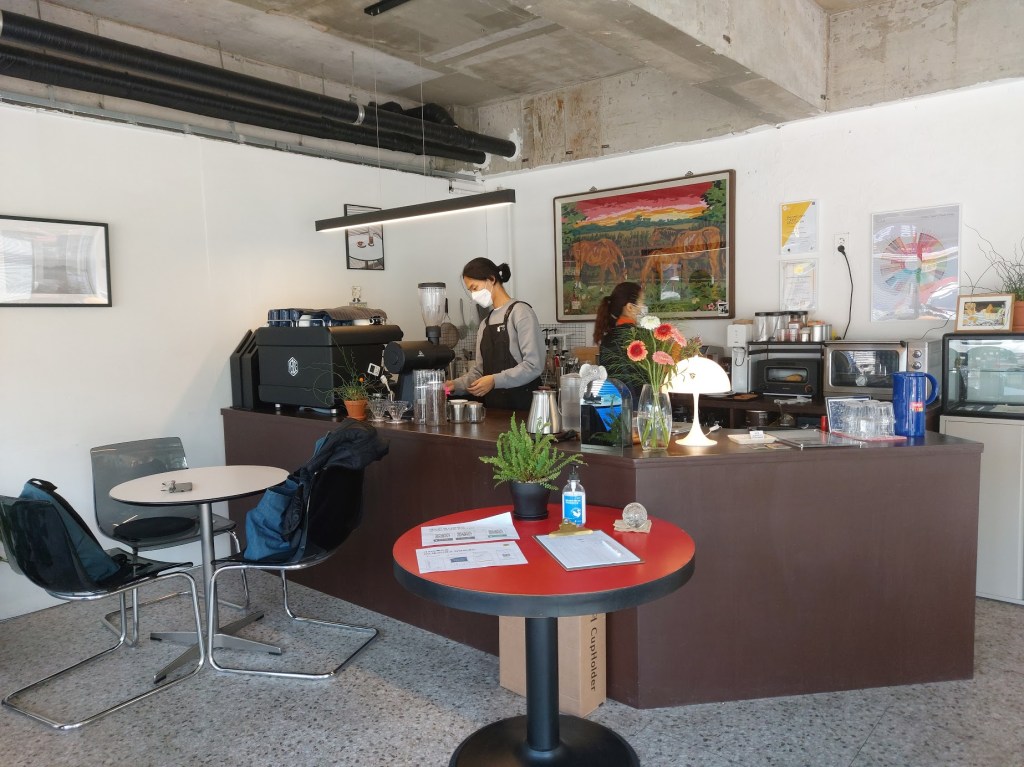 The two baristas working their magic behind the bar